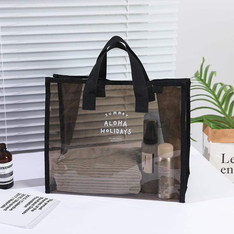 Geantă de voiaj din PVC transparent, cu formă cub, pentru depozitare multipurpose (pantofi, cosmetică, articole personale)