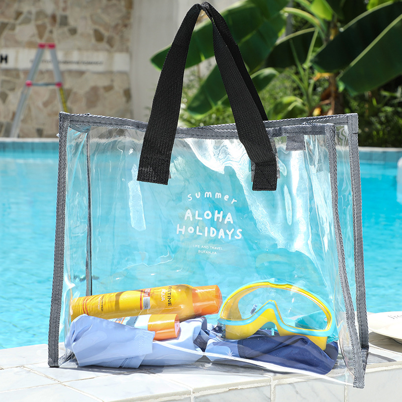 Geantă de voiaj din PVC transparent, cu formă cub, pentru depozitare multipurpose (pantofi, cosmetică, articole personale)