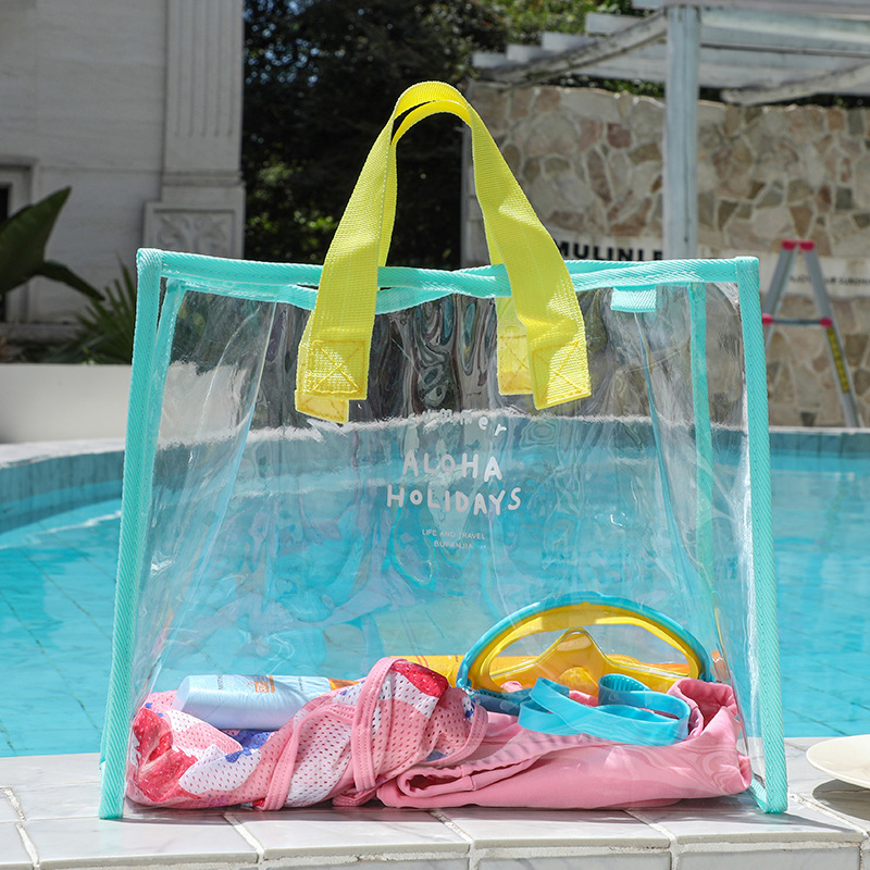 Geantă de voiaj din PVC transparent, cu formă cub, pentru depozitare multipurpose (pantofi, cosmetică, articole personale)