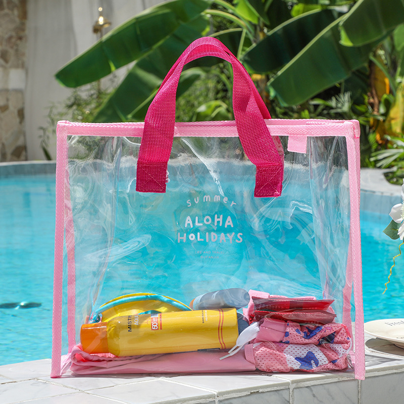 Geantă de voiaj din PVC transparent, cu formă cub, pentru depozitare multipurpose (pantofi, cosmetică, articole personale)