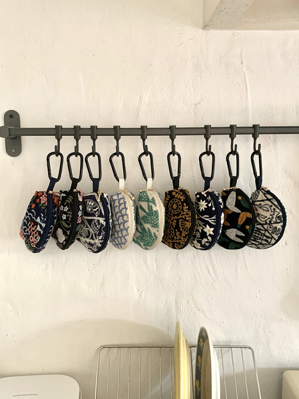 Novčanik za kovanice od pamuka i lana, cvjetni uzorak, gradski minimalistički stil, prozračan materijal