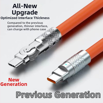 Griežams Android ātrās uzlādes kabelis ar LED 240W, piemērots Huawei, Honor, Xiaomi un ViOP spēļu tālruņiem