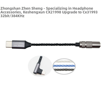 USB-C na 3,5 mm digitálny audiokábel, strieborné potiahnuté meď, proces striebrovania, vhodný pre slúchadlá a AUX auto linku, model Kexin CX21998 Upgrade 31993