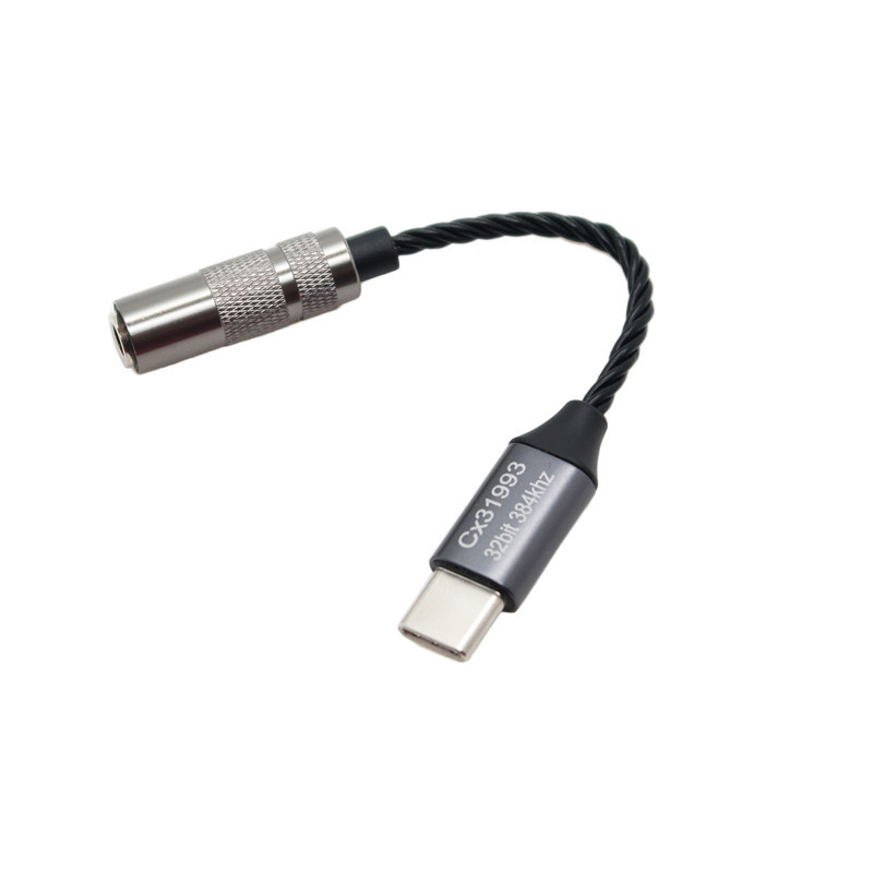 Cablu audio digital USB-C la 3,5 mm, miez din cupru placat cu argint, proces de placare cu argint, pentru headset, audio și linie AUX mașină, model Kexin CX21998 Upgrade 31993