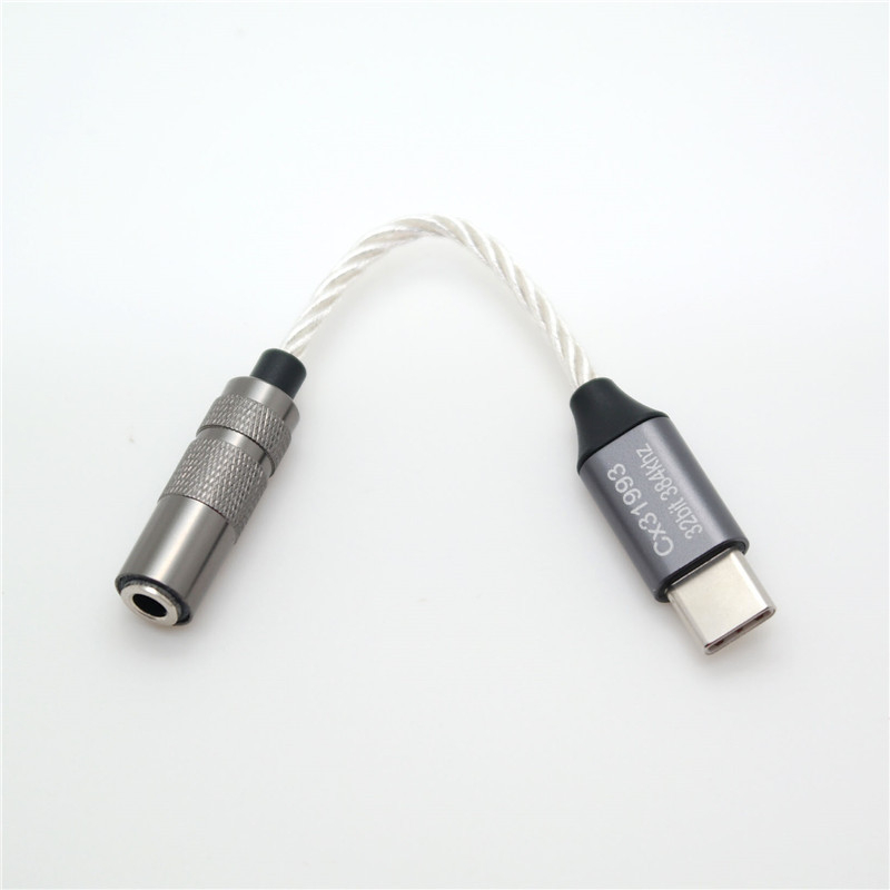 Cablu audio digital USB-C la 3,5 mm, miez din cupru placat cu argint, proces de placare cu argint, pentru headset, audio și linie AUX mașină, model Kexin CX21998 Upgrade 31993