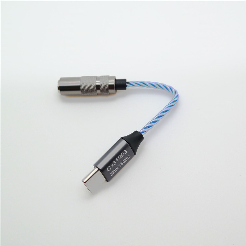 Cablu audio digital USB-C la 3,5 mm, miez din cupru placat cu argint, proces de placare cu argint, pentru headset, audio și linie AUX mașină, model Kexin CX21998 Upgrade 31993