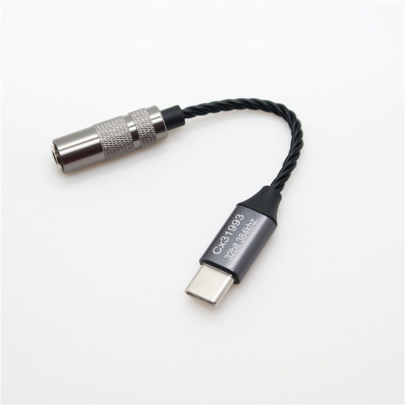 Cablu audio digital USB-C la 3,5 mm, miez din cupru placat cu argint, proces de placare cu argint, pentru headset, audio și linie AUX mașină, model Kexin CX21998 Upgrade 31993