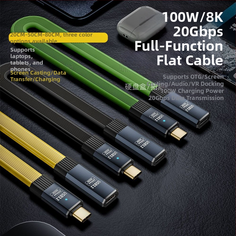 USB-C adatkábél, férfi–női, 20Gbps átviteli sebesség, USB 3.1 gyors töltés, modell CF/CM-3.2-BX, One Core Industrial