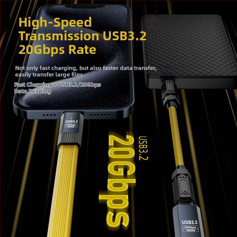 USB-C adatkábél, férfi–női, 20Gbps átviteli sebesség, USB 3.1 gyors töltés, modell CF/CM-3.2-BX, One Core Industrial