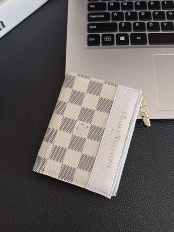 Monogram novčanik za kartice sa zatvaračem, unisex PU materijal, Trendy Brand, za više kartica, proljeće 2025