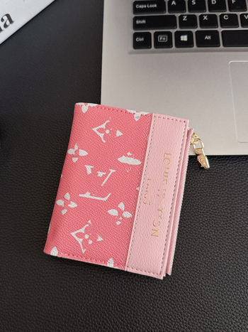 Monogram novčanik za kartice sa zatvaračem, unisex PU materijal, Trendy Brand, za više kartica, proljeće 2025