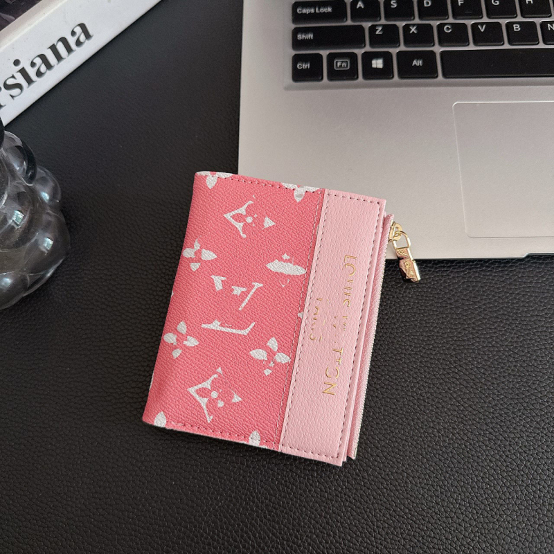 Monogram novčanik za kartice sa zatvaračem, unisex PU materijal, Trendy Brand, za više kartica, proljeće 2025
