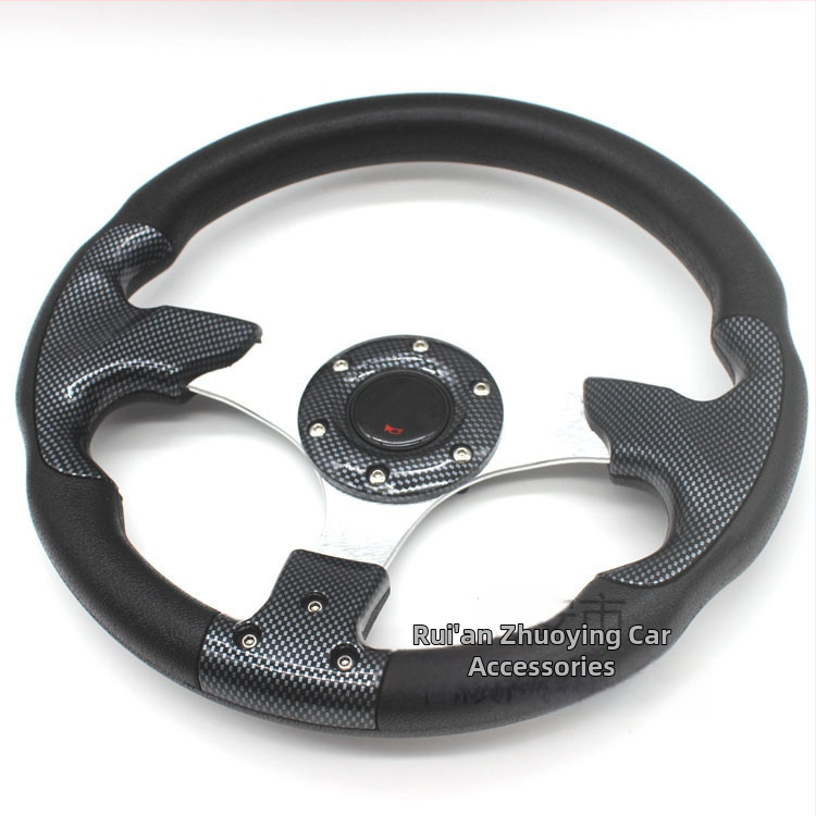 Sacīkšu stūre automašīnai, PU materiāls, modelis 5197, modifikēts stūris vispārējai modifikācijai