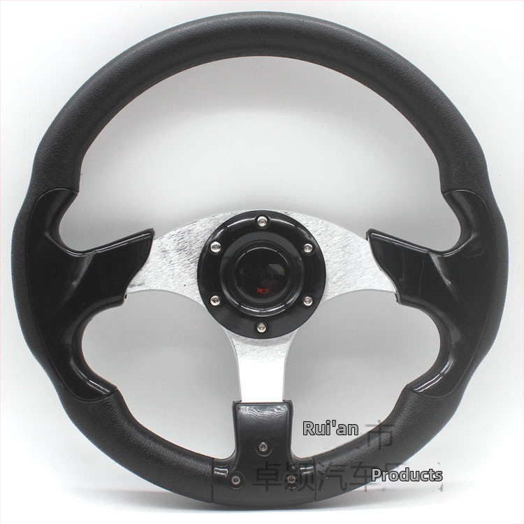 Sacīkšu stūre automašīnai, PU materiāls, modelis 5197, modifikēts stūris vispārējai modifikācijai