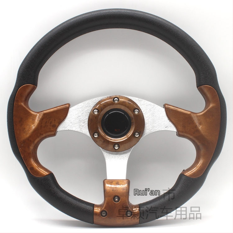 Sacīkšu stūre automašīnai, PU materiāls, modelis 5197, modifikēts stūris vispārējai modifikācijai