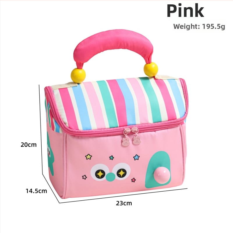 Изолирана чанта за обяд във форма на домче с детски карикатурен принт; Oxford плат; с цип за затваряне; подплата за изолация