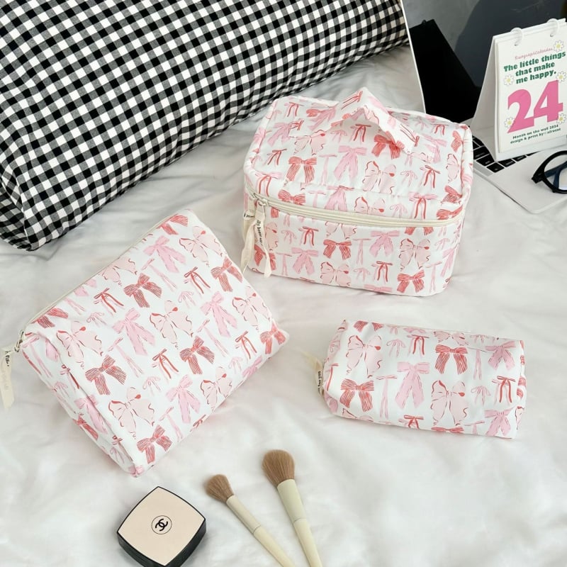 Šminka torbica u korejskom stilu s velikim kapacitetom, lagana putna torbica za kozmetiku, tijelo od pamuka, podstava od najlona, za žene