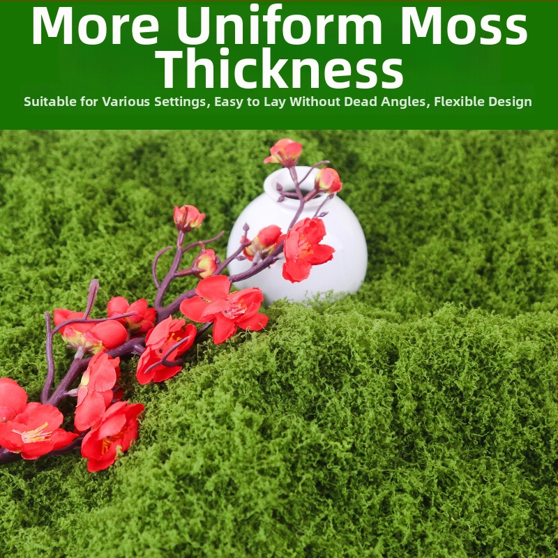 Mākslīgais sūnas tepiķis – flokots, poliesters + netkaina audums, mikro ainavas dekors, pielāgojams, iepakojums: Opp maisiņa