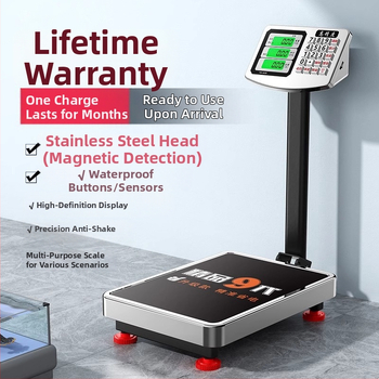 Digitális platformmérleg, 0-300 kg kapacitás, Akkumulátoros, Elektronikus, Multifunkcionális