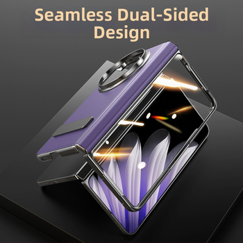 Kožené puzdro OPPO Find N5 s otáčajúcim podstavcom a centrálnym kĺbom, matný povrch, proti pádu, magnetické priťahovanie