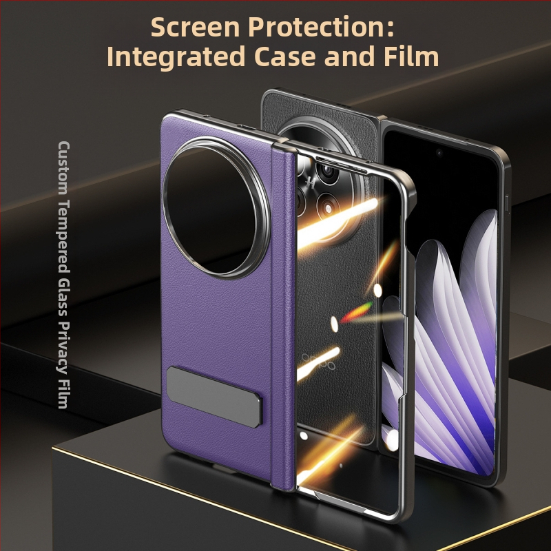 Kožené puzdro OPPO Find N5 s otáčajúcim podstavcom a centrálnym kĺbom, matný povrch, proti pádu, magnetické priťahovanie