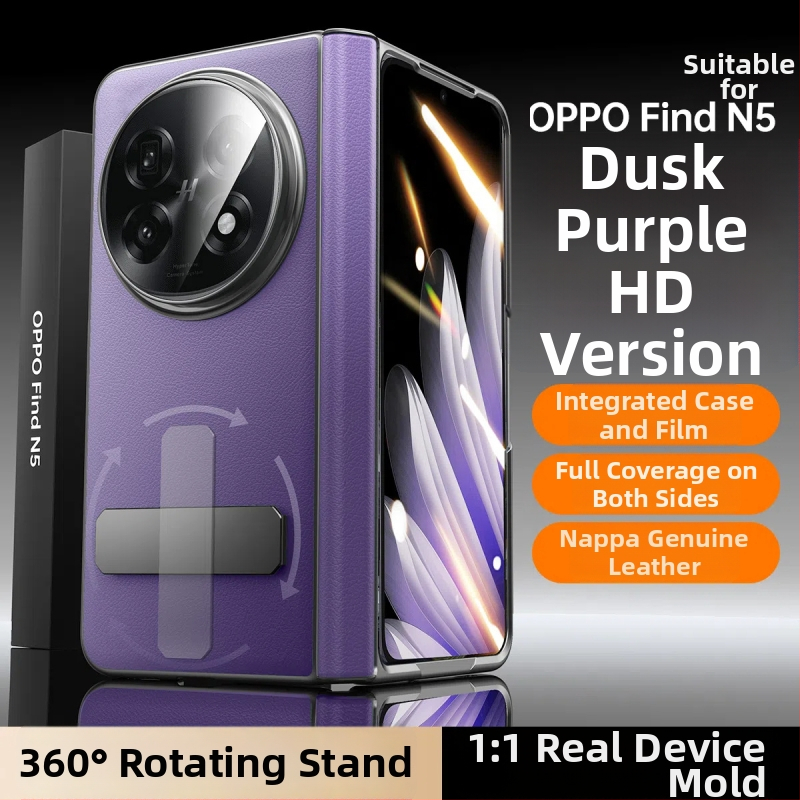 Kožené puzdro OPPO Find N5 s otáčajúcim podstavcom a centrálnym kĺbom, matný povrch, proti pádu, magnetické priťahovanie