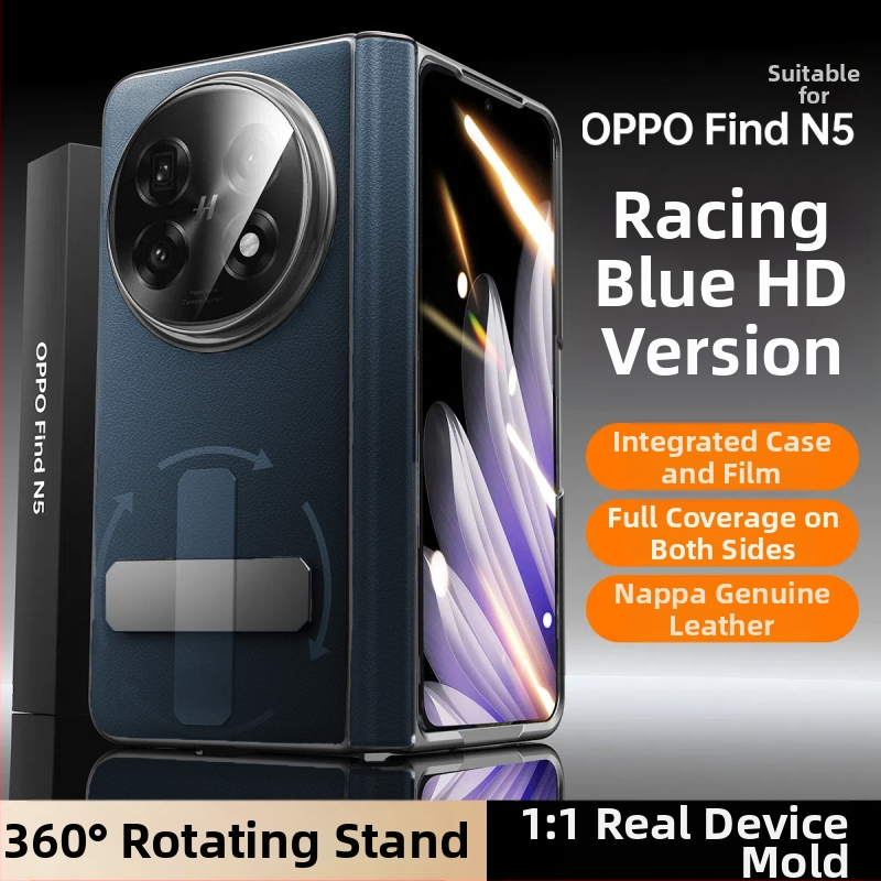 Kožené puzdro OPPO Find N5 s otáčajúcim podstavcom a centrálnym kĺbom, matný povrch, proti pádu, magnetické priťahovanie