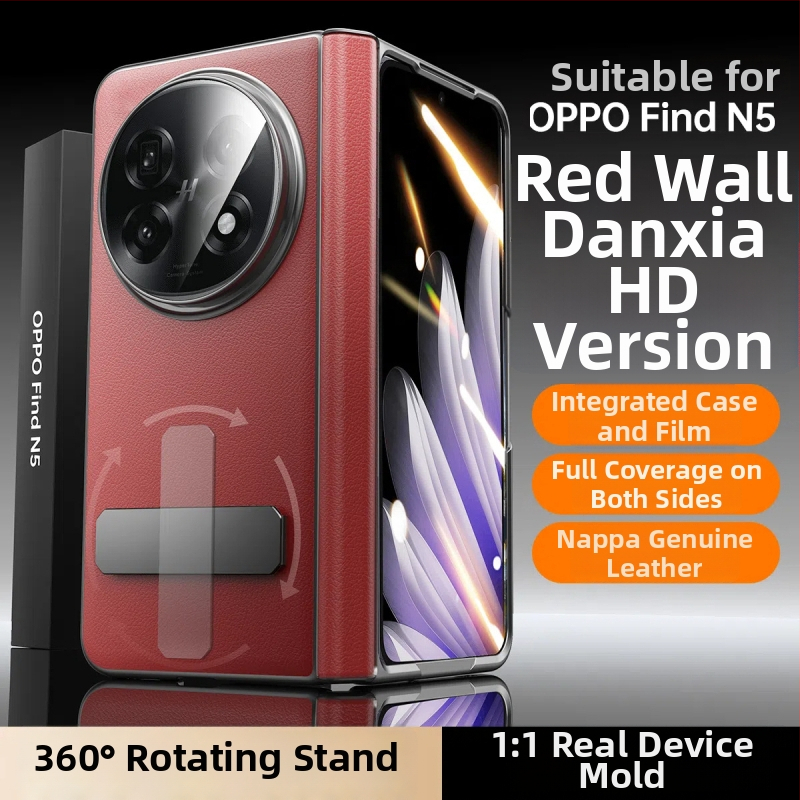 Kožené puzdro OPPO Find N5 s otáčajúcim podstavcom a centrálnym kĺbom, matný povrch, proti pádu, magnetické priťahovanie