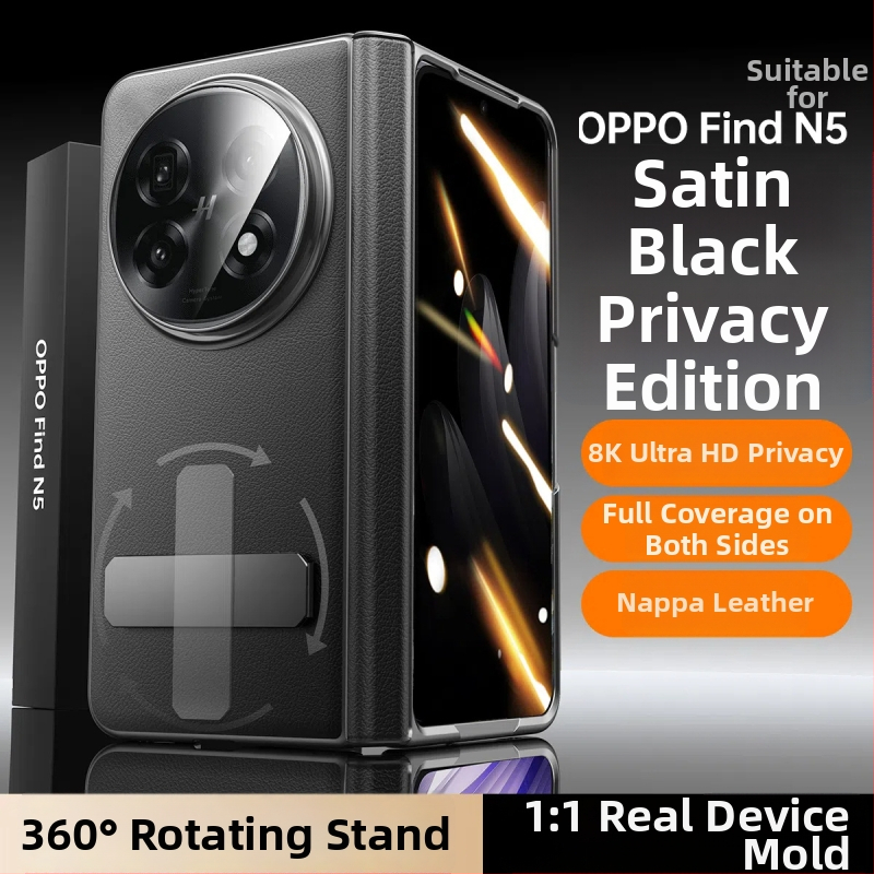 Kožené puzdro OPPO Find N5 s otáčajúcim podstavcom a centrálnym kĺbom, matný povrch, proti pádu, magnetické priťahovanie