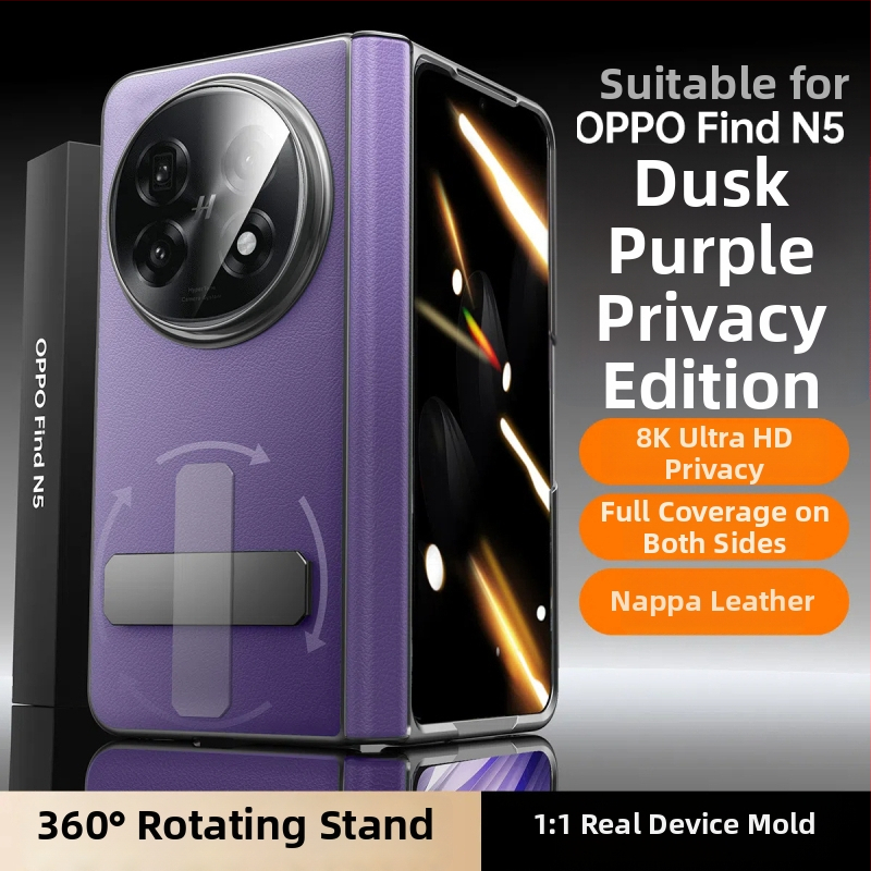 Kožené puzdro OPPO Find N5 s otáčajúcim podstavcom a centrálnym kĺbom, matný povrch, proti pádu, magnetické priťahovanie