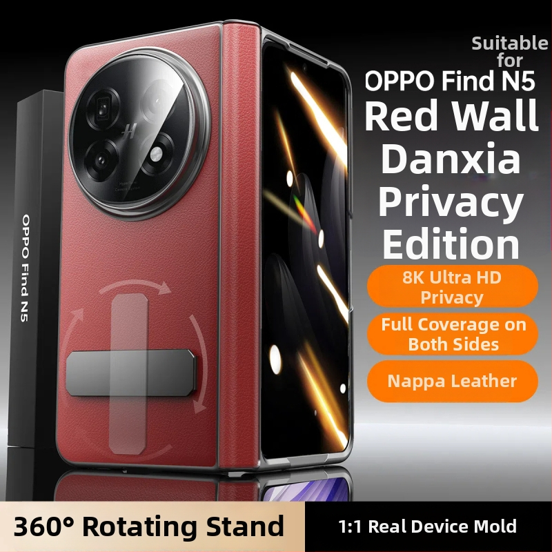 Kožené puzdro OPPO Find N5 s otáčajúcim podstavcom a centrálnym kĺbom, matný povrch, proti pádu, magnetické priťahovanie