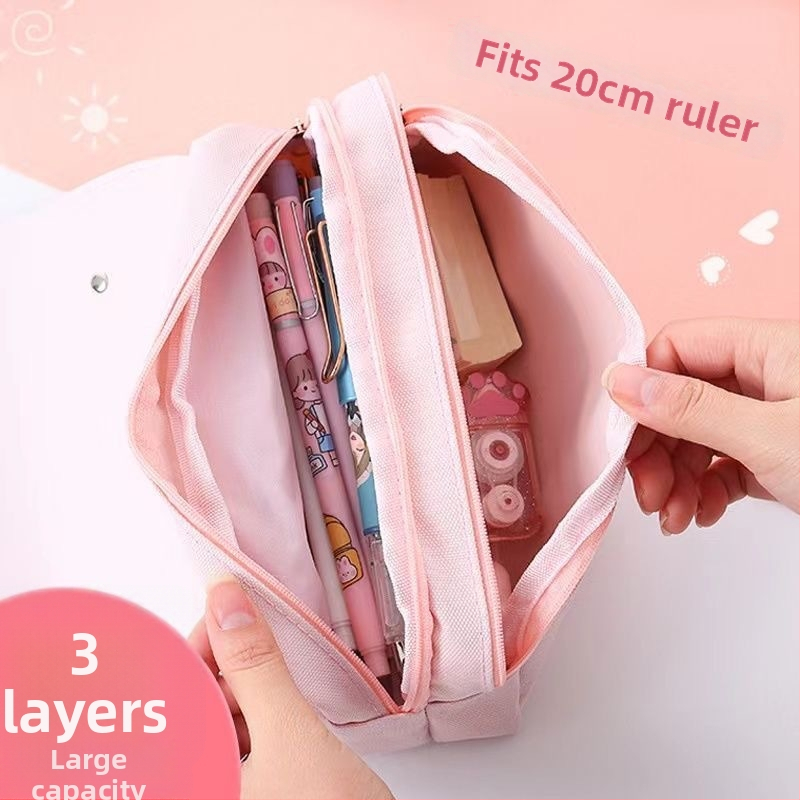 HCYWX trostruko Oxford etui za olovke, velika kapaciteta, unisex, ručno crtani stil, težina 120 g