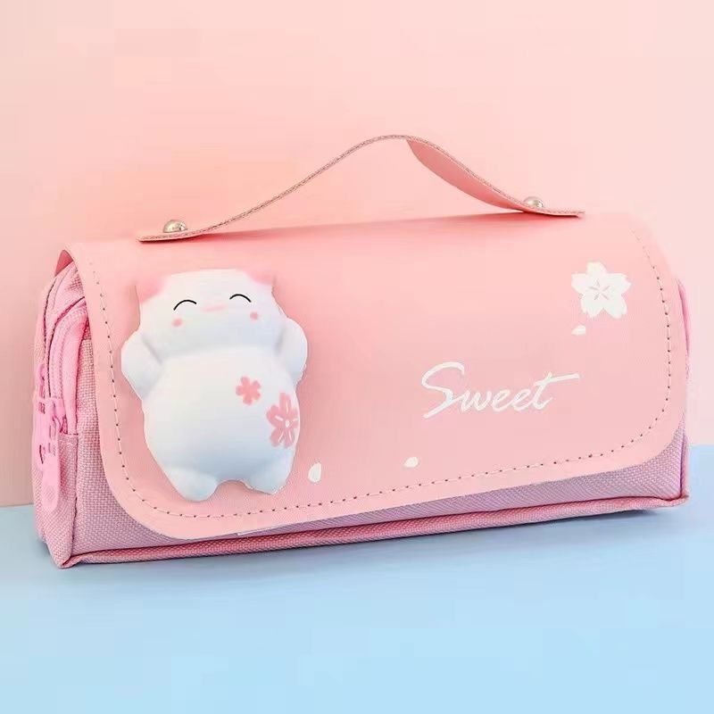 HCYWX trostruko Oxford etui za olovke, velika kapaciteta, unisex, ručno crtani stil, težina 120 g