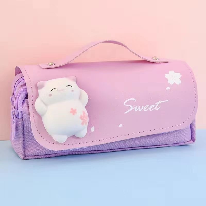 HCYWX trostruko Oxford etui za olovke, velika kapaciteta, unisex, ručno crtani stil, težina 120 g
