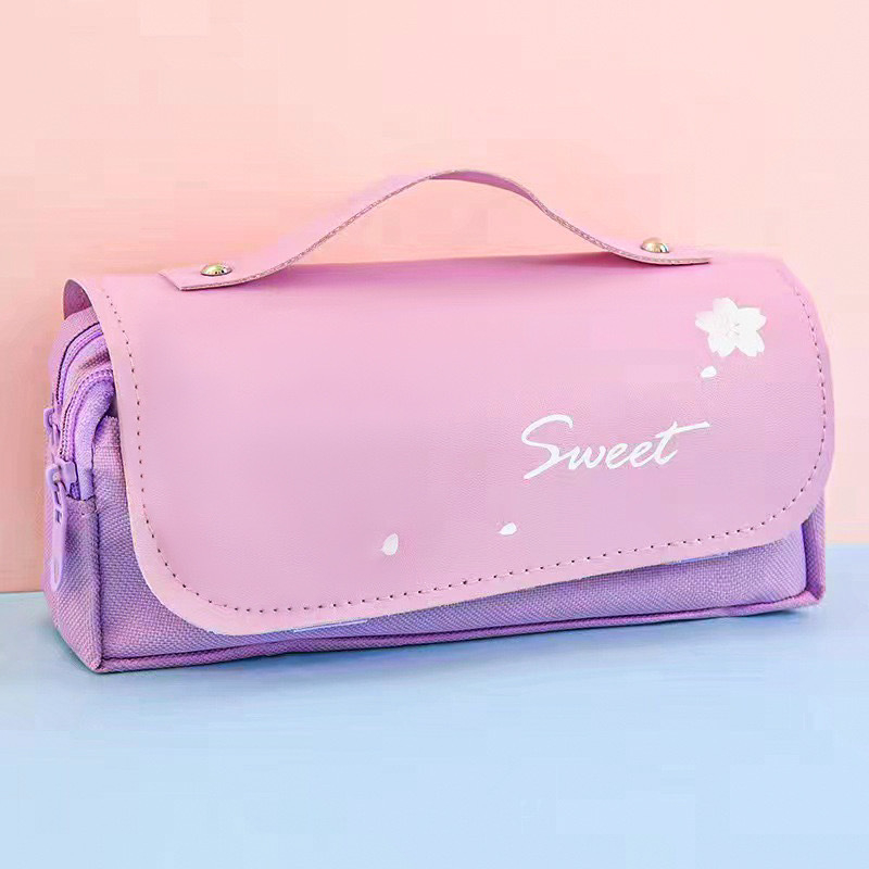 HCYWX trostruko Oxford etui za olovke, velika kapaciteta, unisex, ručno crtani stil, težina 120 g