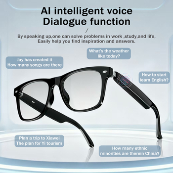 Ochelari inteligenți Mlib E13 cu căști muzicale – lansare 2024, baterie 85mAh+85mAh, compatibile cu Android și iOS
