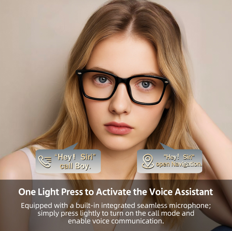 Ochelari inteligenți Mlib E13 cu căști muzicale – lansare 2024, baterie 85mAh+85mAh, compatibile cu Android și iOS