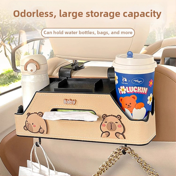 Οργανωτής πίσω καθίσματος με θήκη για ποτήρι και θήκη χαρτοπετσέτας — κατάλληλος για όλα τα αυτοκίνητα, κρεμάμενος, ανθεκτικός