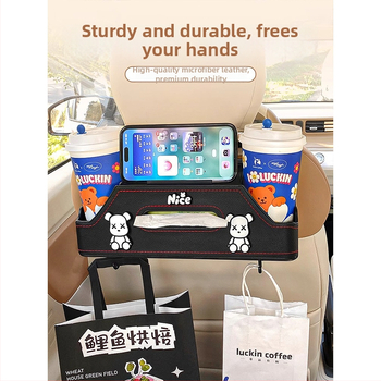 Οργανωτής πίσω καθίσματος με θήκη για ποτήρι και θήκη χαρτοπετσέτας — κατάλληλος για όλα τα αυτοκίνητα, κρεμάμενος, ανθεκτικός