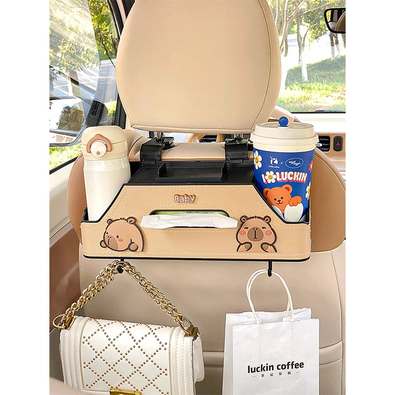 Οργανωτής πίσω καθίσματος με θήκη για ποτήρι και θήκη χαρτοπετσέτας — κατάλληλος για όλα τα αυτοκίνητα, κρεμάμενος, ανθεκτικός