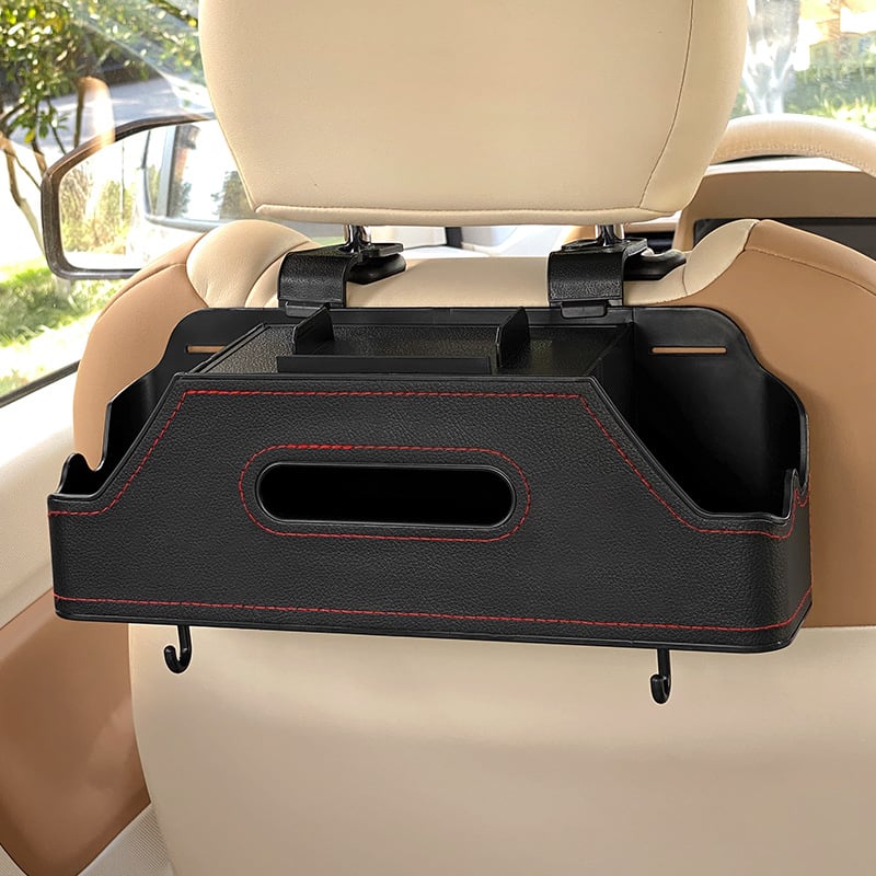 Οργανωτής πίσω καθίσματος με θήκη για ποτήρι και θήκη χαρτοπετσέτας — κατάλληλος για όλα τα αυτοκίνητα, κρεμάμενος, ανθεκτικός
