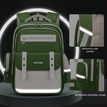 Lengva vandeniui atspari mokyklos kuprinė su stuburo apsauga ir oro pagalvėmis pečių diržuose – kvėpuojanti, su atšvaitinėmis saugumo detalėmis, 1–6 klasei.