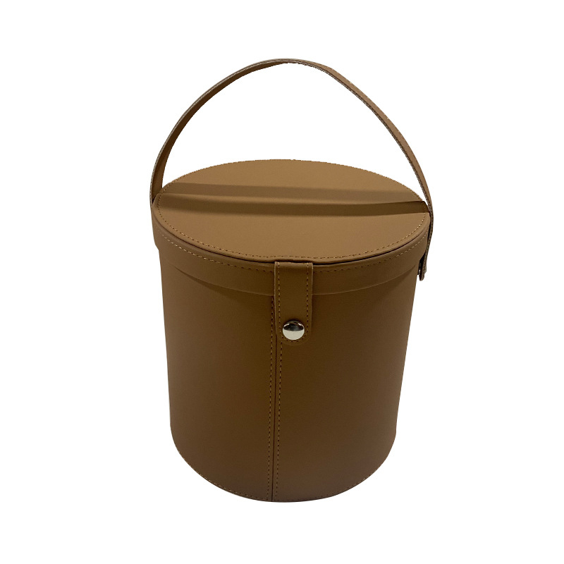 Kožni auto kanta za otpad s poklopcem, viseći tip, dimenzije 18×17.3 cm, vodootporan