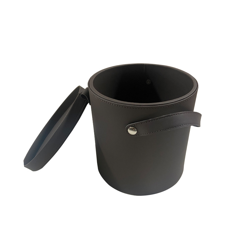 Kožni auto kanta za otpad s poklopcem, viseći tip, dimenzije 18×17.3 cm, vodootporan