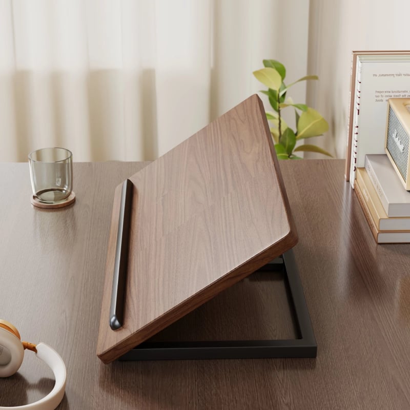 Suport reglabil pentru laptop și tabletă – suport de birou din lemn, model 2326298442773922304