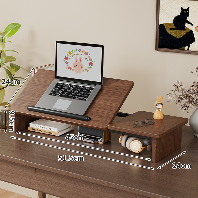 Suport reglabil pentru laptop și tabletă – suport de birou din lemn, model 2326298442773922304