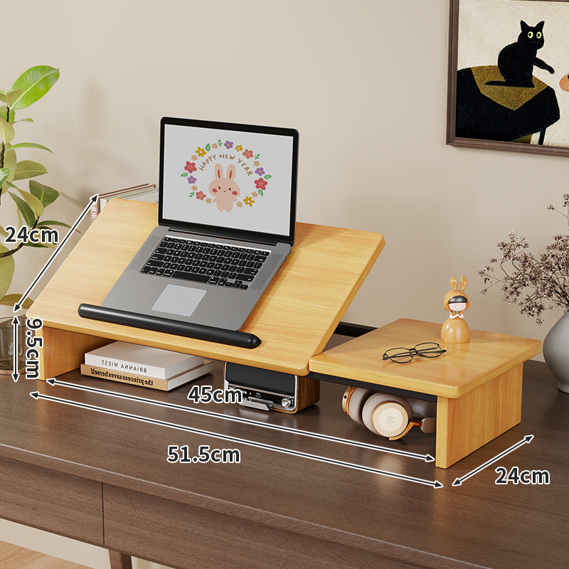 Suport reglabil pentru laptop și tabletă – suport de birou din lemn, model 2326298442773922304