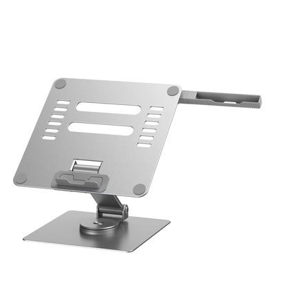 Portatīvā datora un planšetdatora statīvs ar pacelšanas un saliekšanas mehānismu, alumīnija sakausējums, modelis T602 | Svars 0,95 kg