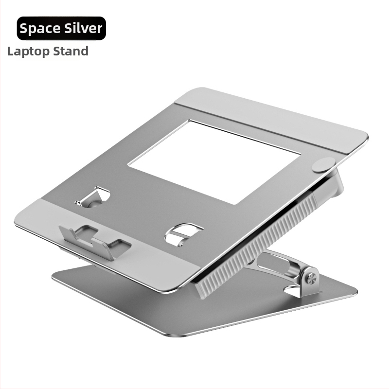 Portatīvā datora un planšetdatora statīvs ar pacelšanas un saliekšanas mehānismu, alumīnija sakausējums, modelis T602 | Svars 0,95 kg