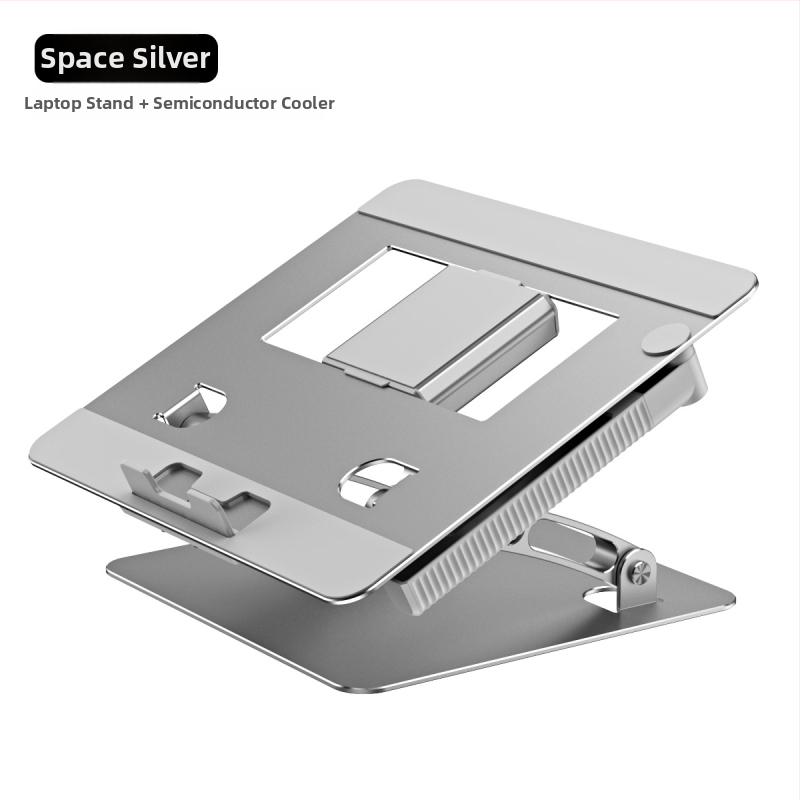 Portatīvā datora un planšetdatora statīvs ar pacelšanas un saliekšanas mehānismu, alumīnija sakausējums, modelis T602 | Svars 0,95 kg